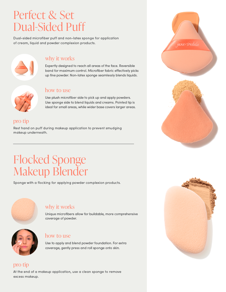 Jane Iredale Perfect & Set Dual Sided Puff
